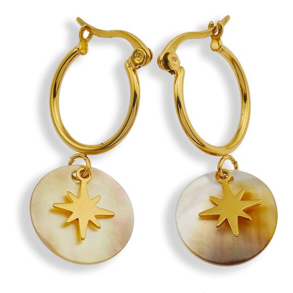 EVA Drop Hoop Earrings - Picture 1 of 7